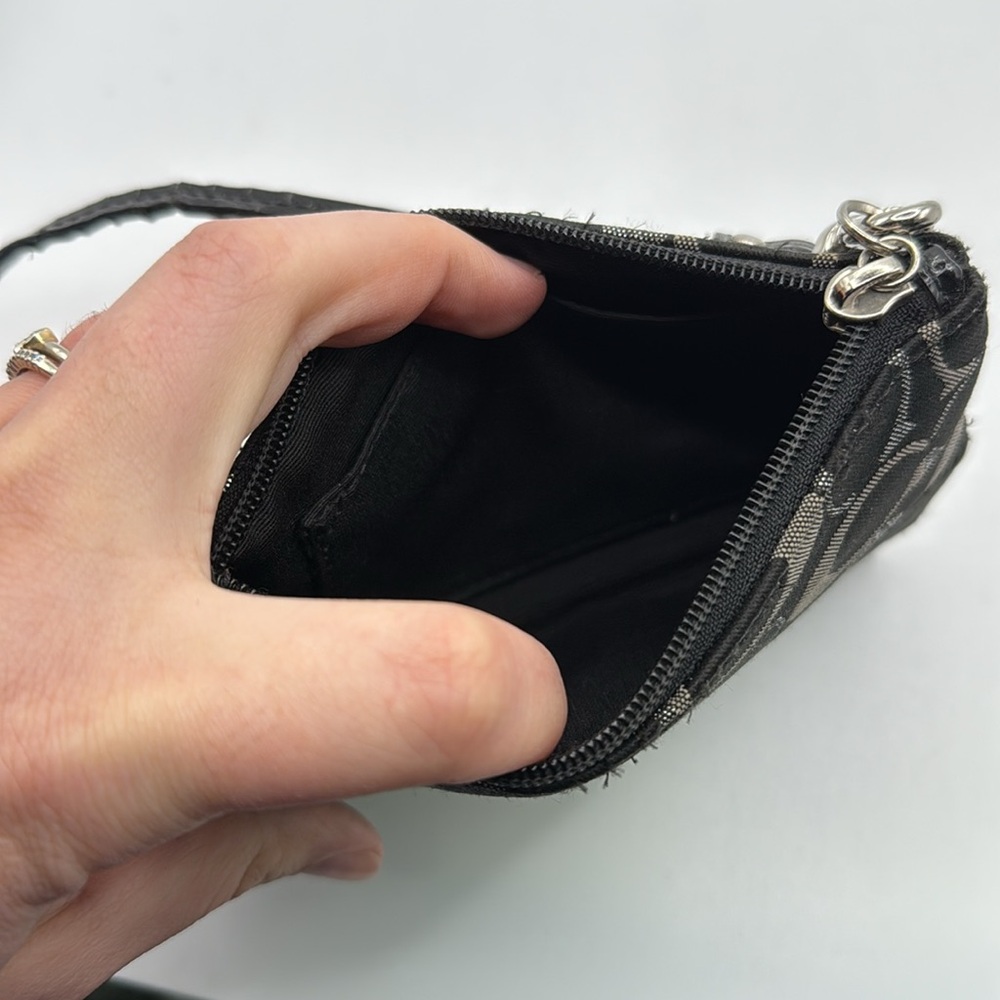 Coach Black Logo Monogram Wristlet Bag Purse Clutch - Picture 5 of 16